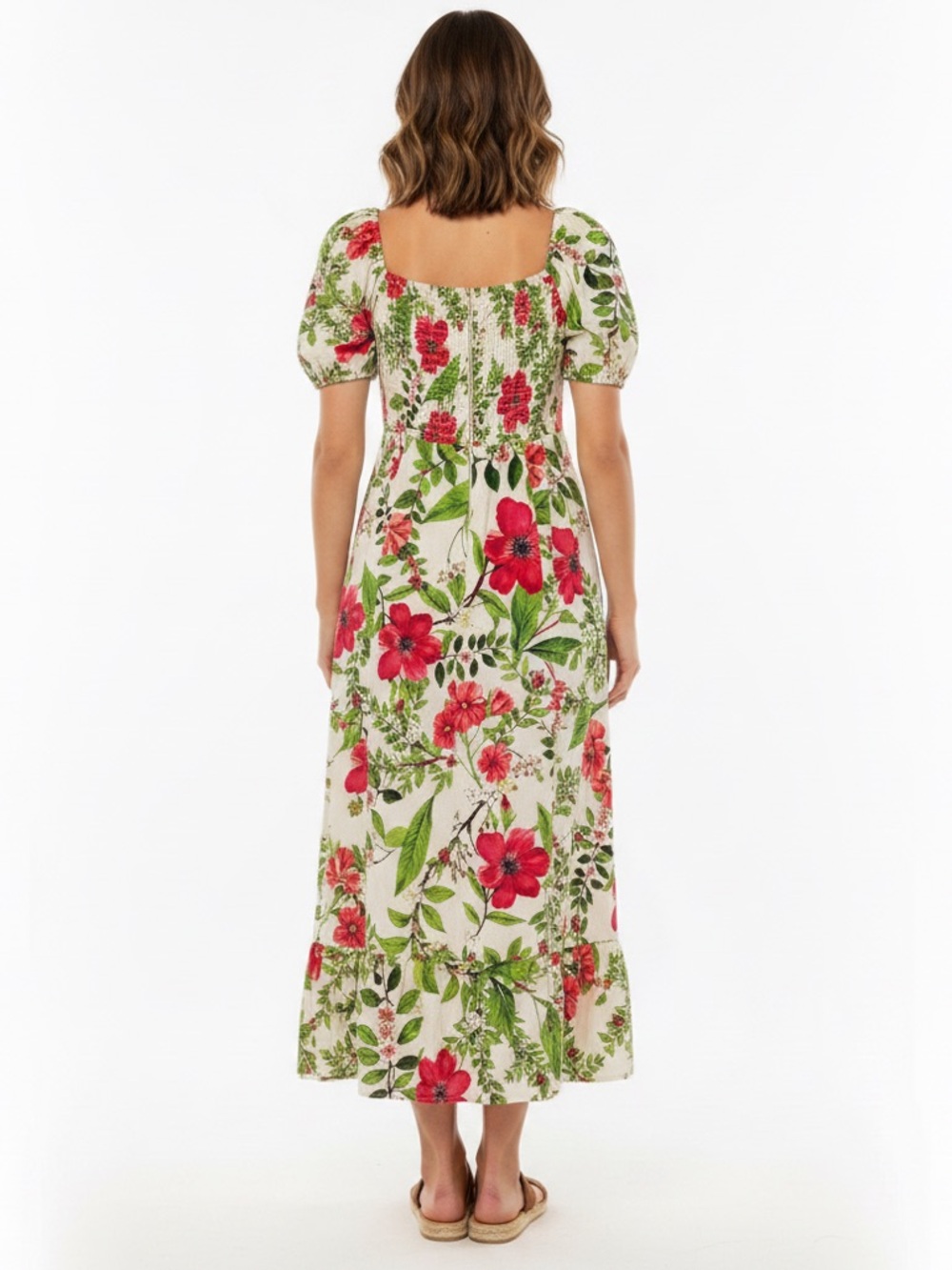 London Times Floral Pink Flambé Dress - Picture 2 of 4
